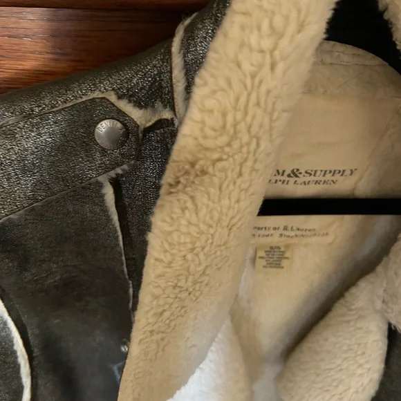 Stunning Ralph Lauren Denim & Supply
Faux Leather Sheepskin Moto Jacket Fits M-L - Picture 9 of 12